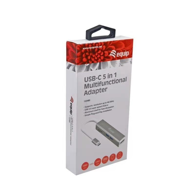 Adaptador EQUIP USB-C a HDMI/USB-A/Lector (EQ133480)