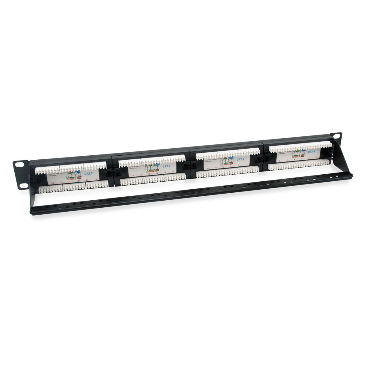 Patch Panel EQUIP 24p Cat.6 1U Negro (EQ135426)
