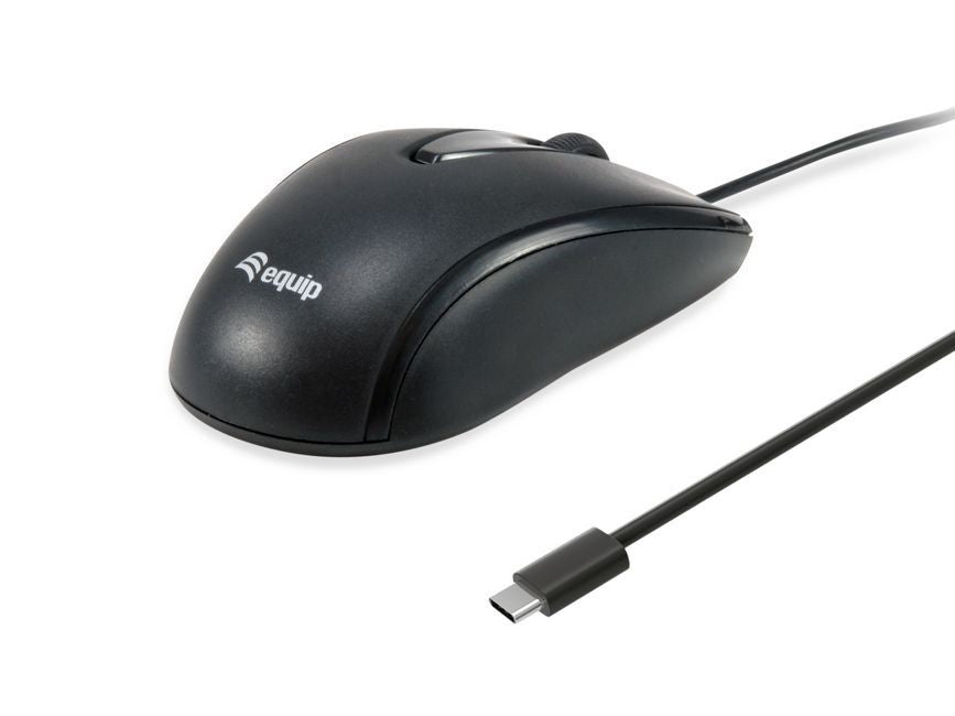 Ratón EQUIP Óptico USB-C 1200dpi Negro (EQ245116)