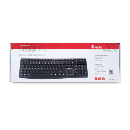 Teclado EQUIP 105 Teclas USB Negro (EQ245211)