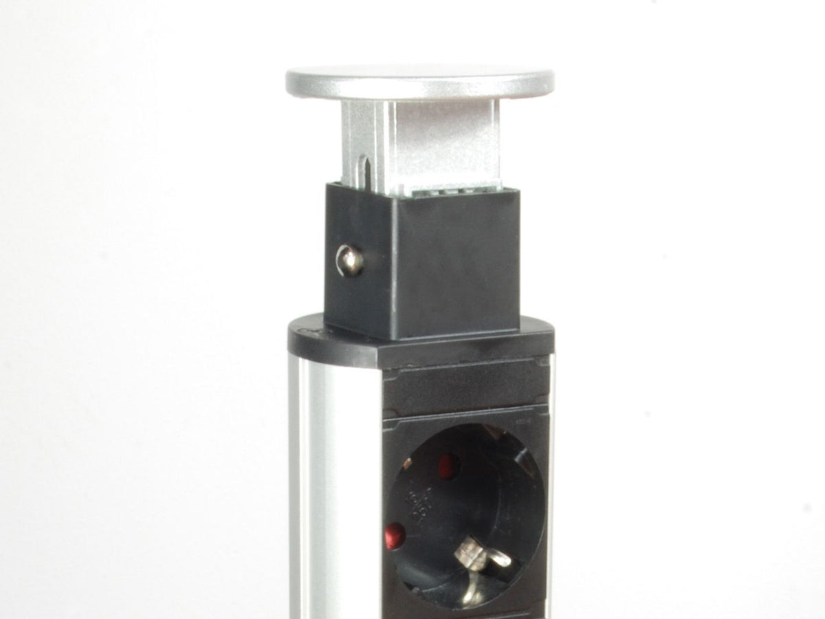 Regleta EQUIP 3 Tomas AC 2xUSB Negra/Plata (EQ333304)
