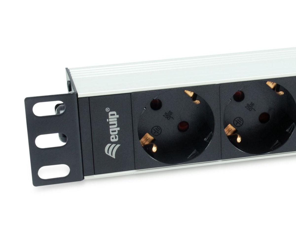 Regleta EQUIP 4xSchuko 1.5m Rack 1U Negra (EQ333311)