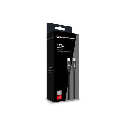 Cable CONCEPTRONIC USB-C M/M 240W 2m Negro (ETTA03B20)