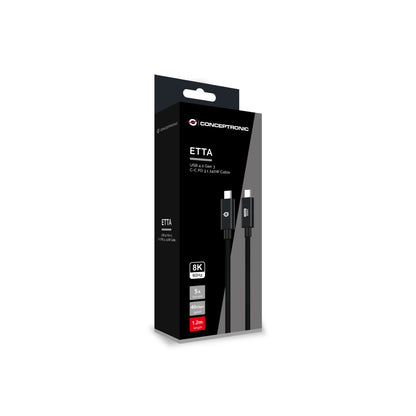 Cable CONCEPTRONIC USB-C M/M 240W 1.2m Negro(ETTA04B12)