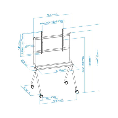 Soporte de Suelo TOOQ 50"-86" Ruedas 120Kg (FS20205M-B)