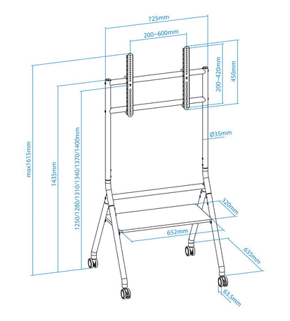 Soporte de Suelo TOOQ 37"-86" Negro (FS20206M-B)
