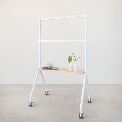 Soporte de Suelo TOOQ 49"-80" Blanco/Haya (FS20207M-W)