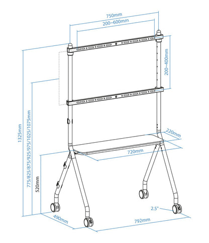 Soporte de Suelo TOOQ 49"-80" Blanco/Haya (FS20207M-W)