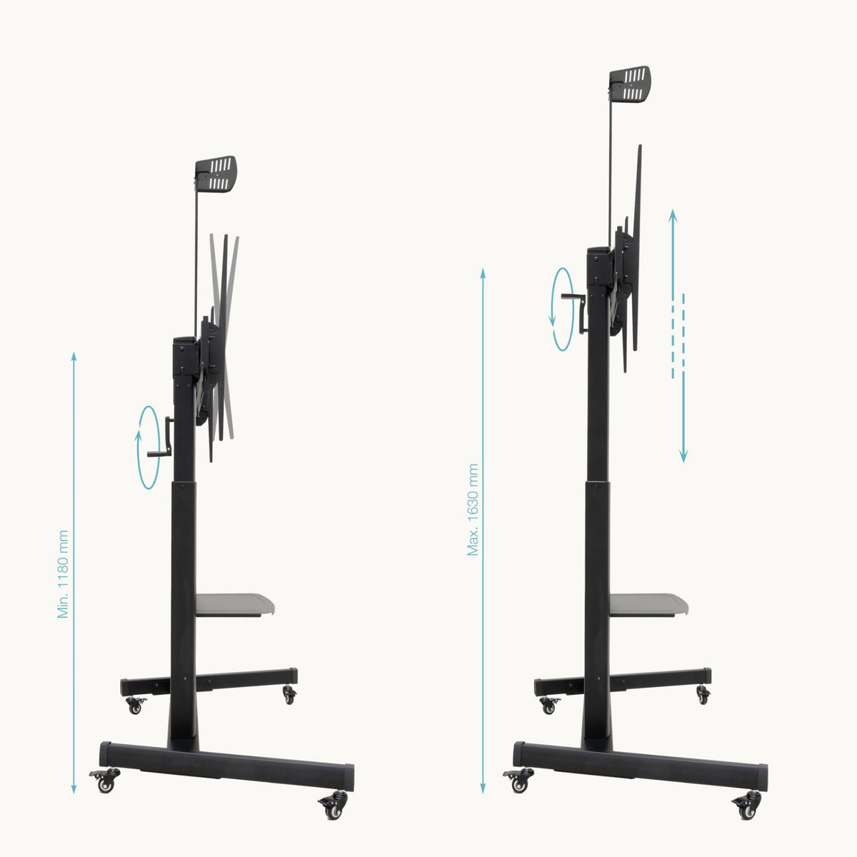 Soporte de Suelo TooQ 60"-100" con Ruedas (FS20406HM-B)