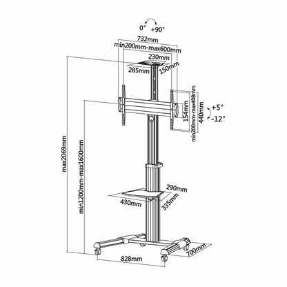 Soporte Suelo AISENS 37"-70" 50kg Ruedas (FT70TRE-037)