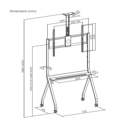 Soporte Suelo Aisens 55"-100" con Ruedas (FT86FE-369)