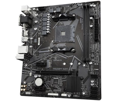 GIGABYTE A520M S2H: (AM4) 2DDR4 DVI HDMI mATX