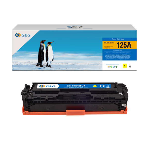 G&amp;G HP CB542A/CE322A/CF212A Yellow Generic Toner Cartridge - Replaces 125A/128A/131A