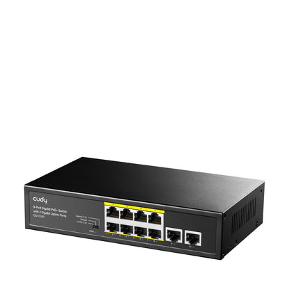 Switch CUDY 10xRJ45 PoE+ Rack Negro (GS1010P)