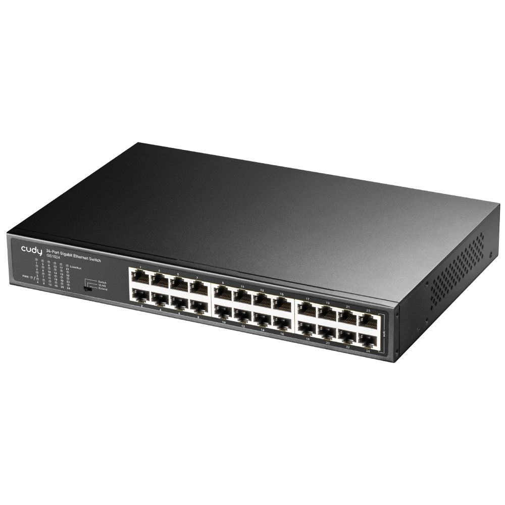 Switch CUDY 24xRJ45 GbE Rack Negro (GS1024)