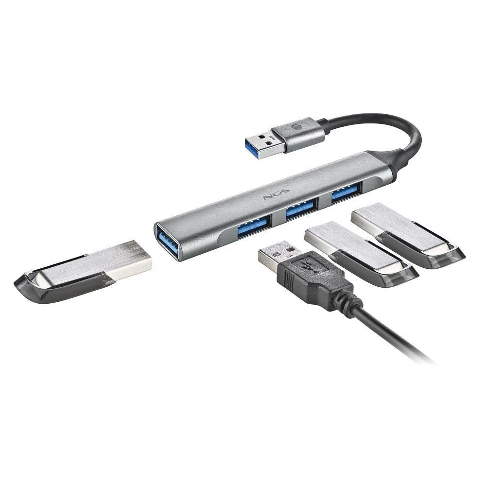 Hub NGS 3xUSB 2.0 1xUSB 3.1 Plata (IHUB4MICRO)