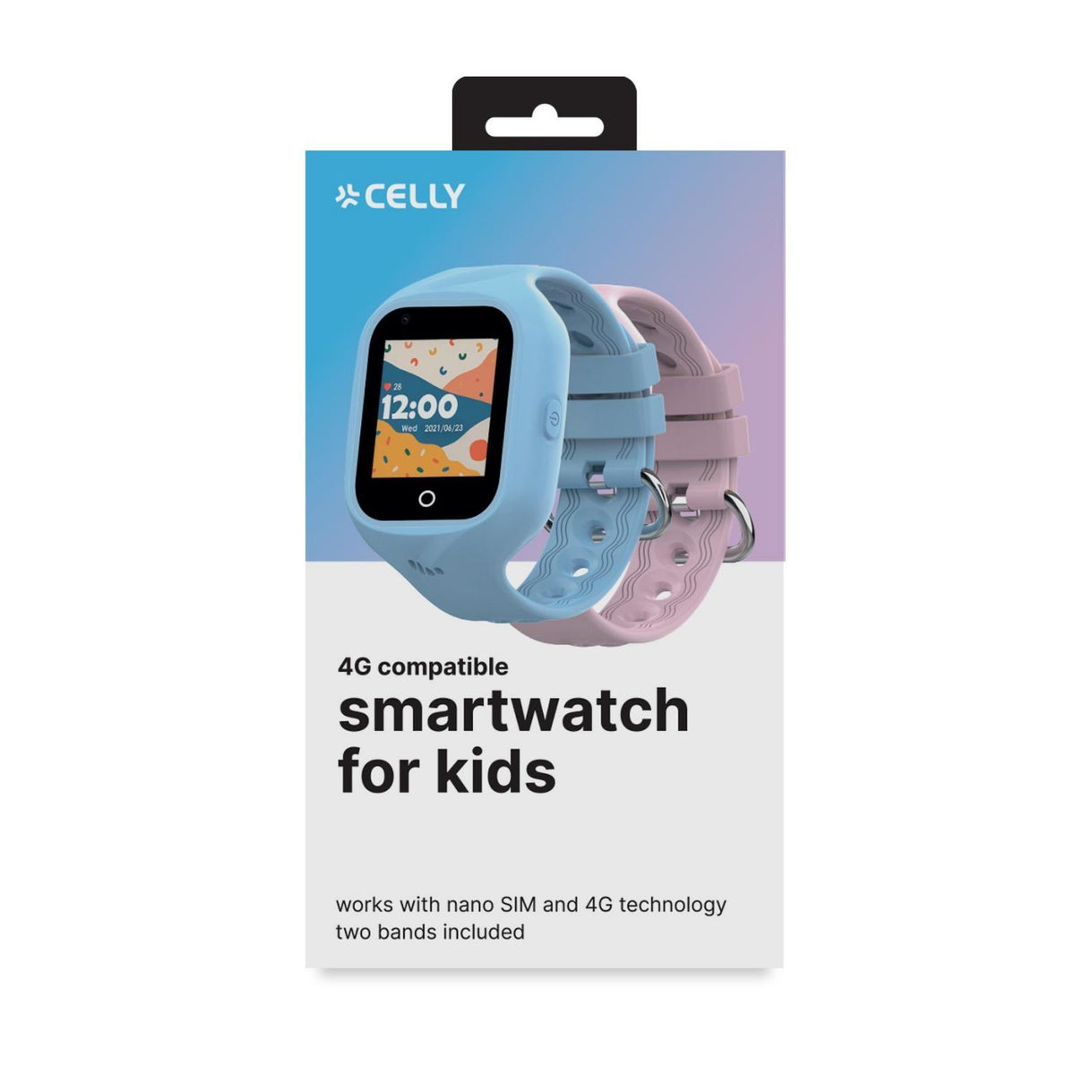 Smartwatch CELLY Kids GPS 4G Azul/Rosa (KIDSWATCH4G)