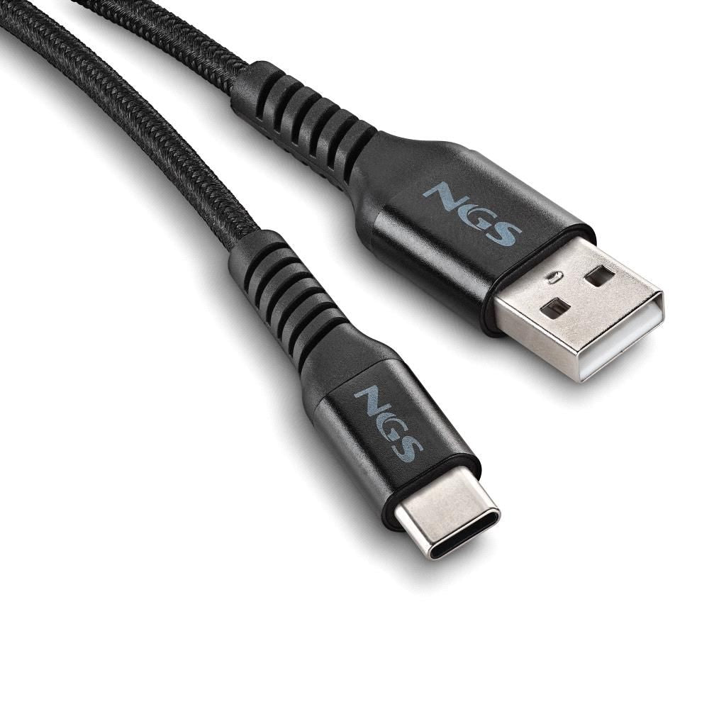 Cable NGS USB-A a USB-C Trenzado 1m Negro (KNOT-AC)