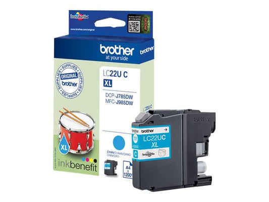 Brother LC22U Cyan Original Ink Cartridge - LC22UCBP