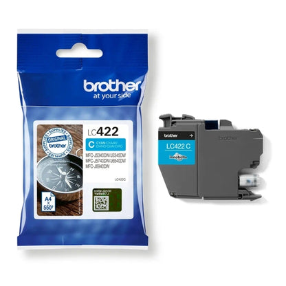 Brother LC422 Cyan Cartucho de Tinta Original - LC422C. 550 Paginas