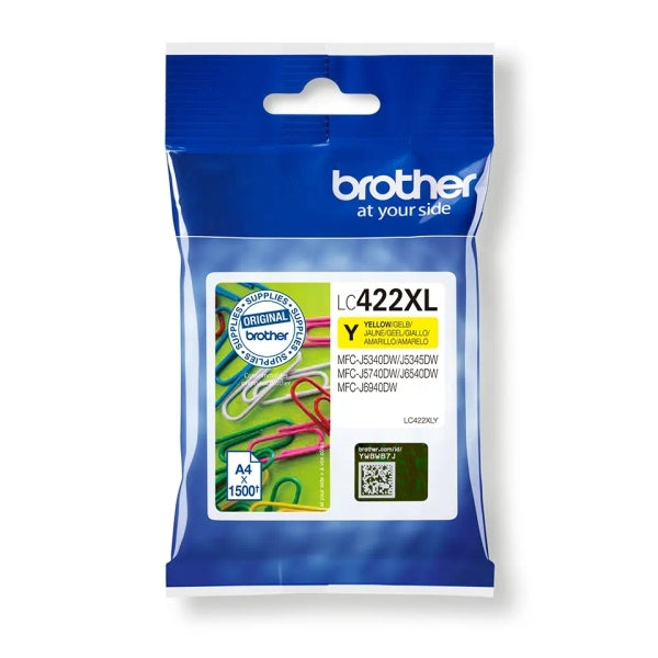 Brother LC422XL Yellow Original Ink Cartridge - LC422XLY
