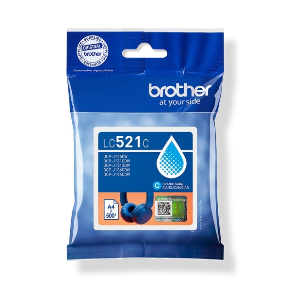 Brother LC521C Cyan Original Ink Cartridge - LC521C