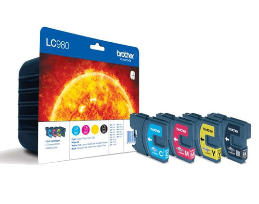 Brother LC980 4-Pack Original Ink Cartridges - LC980VALBP