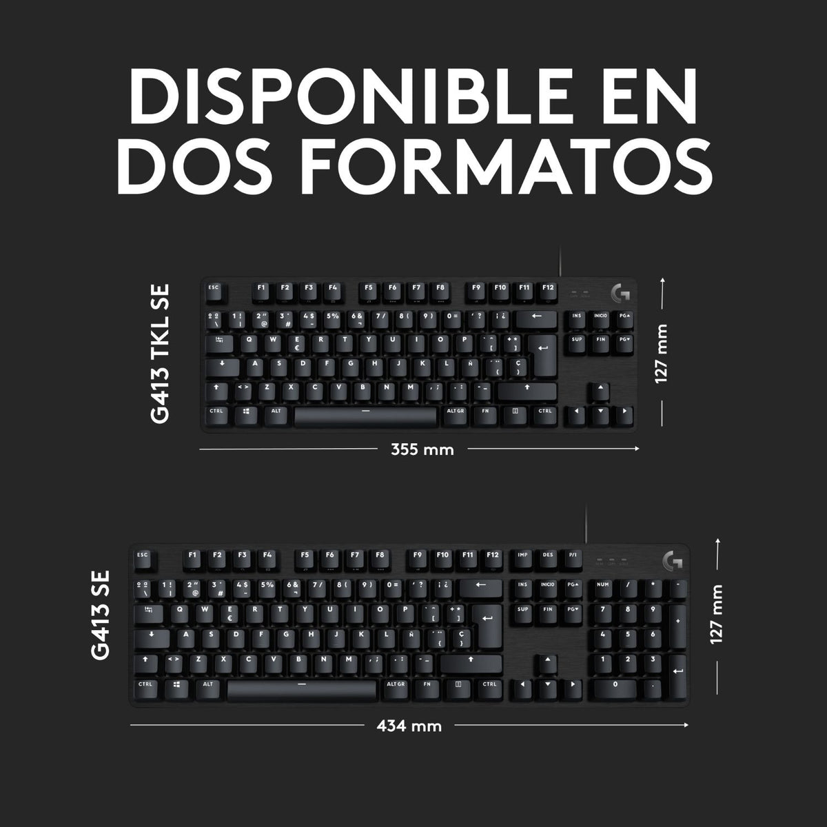 Teclado Gaming LOGITECH G413 SE USB Negro (920-010558) (LOG-TEC G413 SE BK)