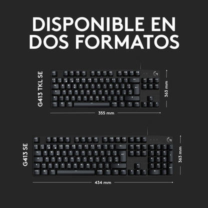 Teclado Gaming LOGITECH G413 TKL SE USB (920-010559) (LOG-TEC G413 TKL SE BK)
