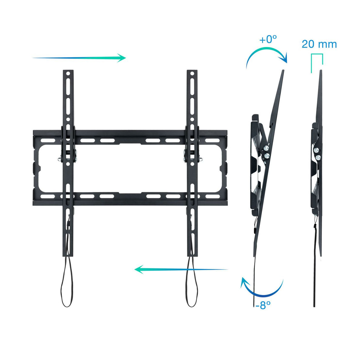 Soporte Pared TOOQ 32"-70" Inclinable 45Kg (LP1071T-B)