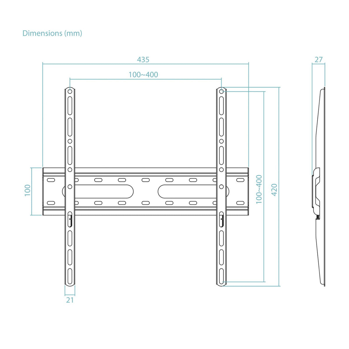 Soporte Pared TooQ 32"-70" Fijo Máx. 45Kg (LP1072F-B)