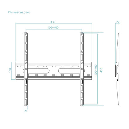 Soporte Pared TooQ 32"-70" Fijo Máx. 45Kg (LP1072F-B)