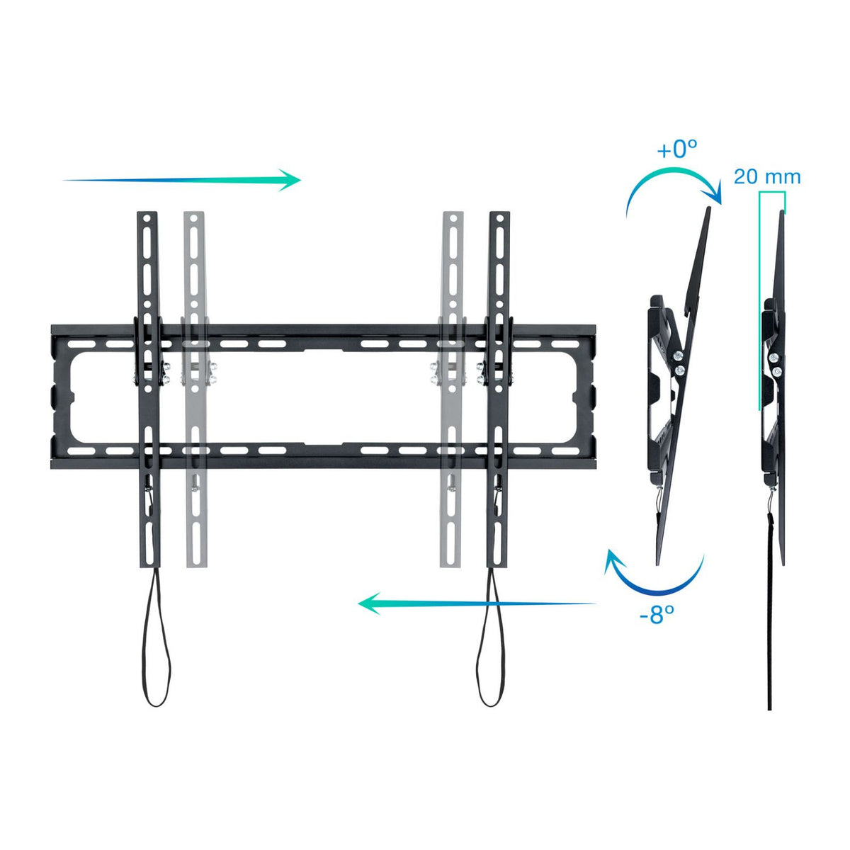 Soporte Pared TOOQ 37-80" Inclinable 45Kg (LP1081T-B)