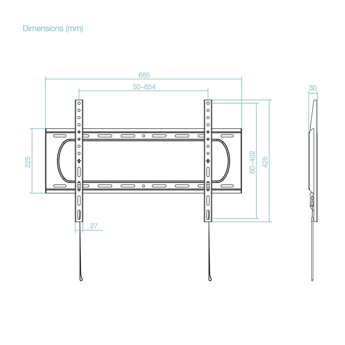 Soporte Pared TooQ 37"-80" Fijo Máx. 80Kg (LP1084F-B)