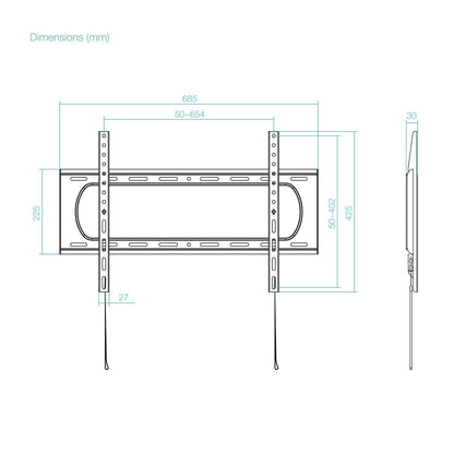 Soporte Pared TooQ 37"-80" Fijo Máx. 80Kg (LP1084F-B)