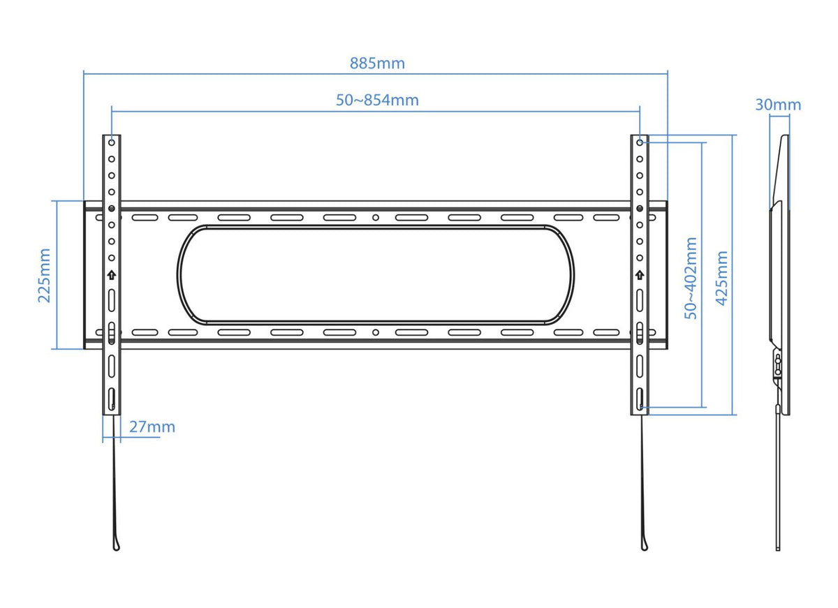 Soporte Pared TOOQ 43"-90" hasta 80Kg Negro (LP1090F-B)