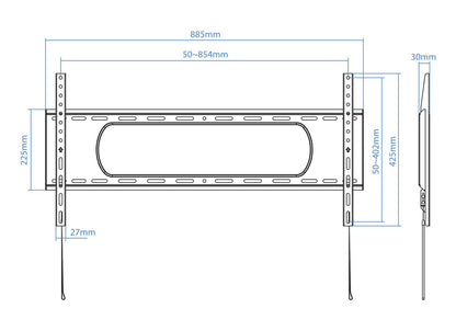 Soporte Pared TOOQ 43"-90" hasta 80Kg Negro (LP1090F-B)