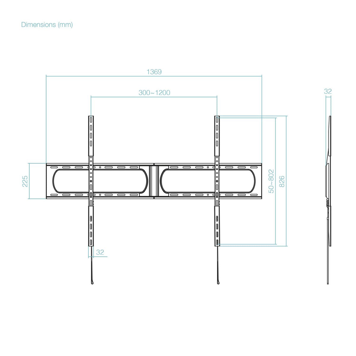 Soporte Pared TooQ 37"-140" Fijo Máx 12Kg (LP37140F-B)