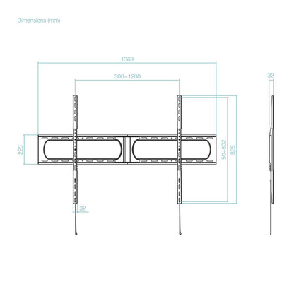 Soporte Pared TooQ 37"-140" Fijo Máx 12Kg (LP37140F-B)