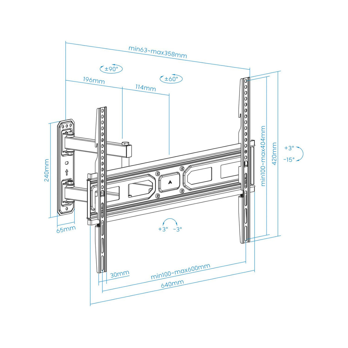 Soporte de Pared TOOQ 37"-70" Gira/Inclina (LP7863TN-B)