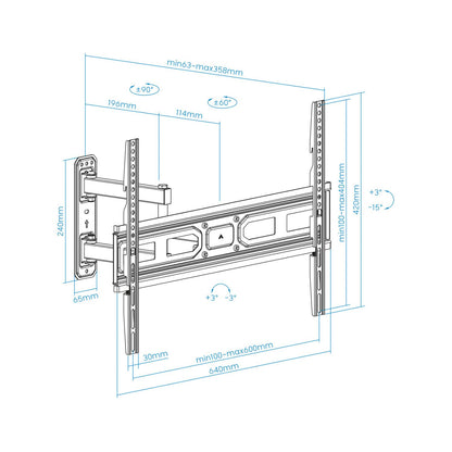 Soporte de Pared TOOQ 37"-70" Gira/Inclina (LP7863TN-B)