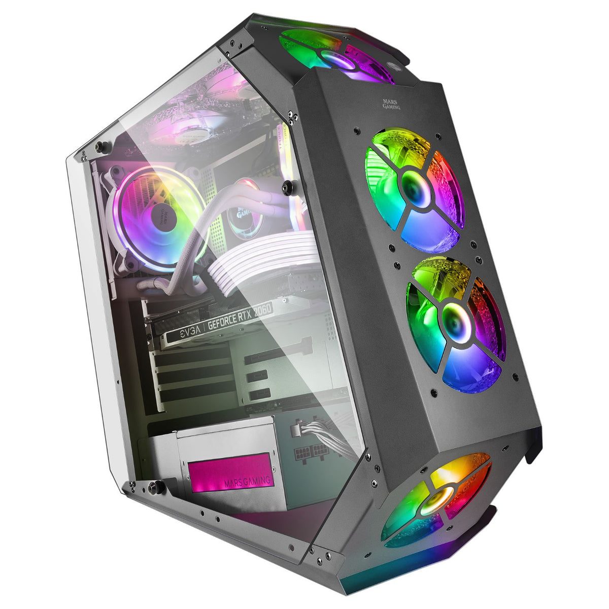 Caja Mars Gaming Premium ARGB ATX mATX Negra (MC51)