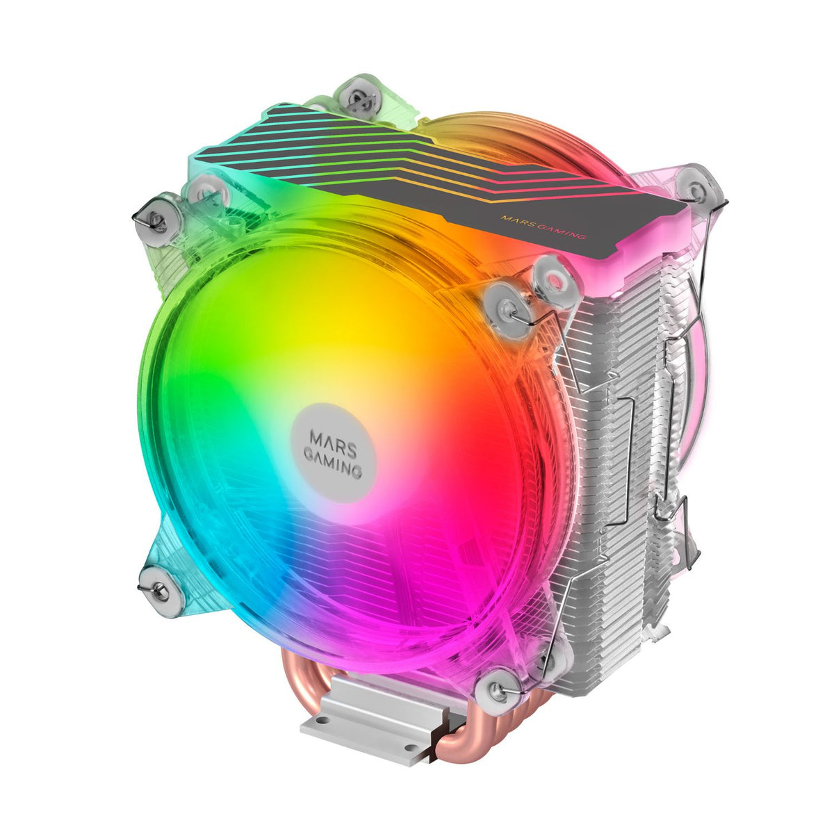 Ventilador Mars Gaming 2x120mm 220W ARGB Plata (MCPU66)