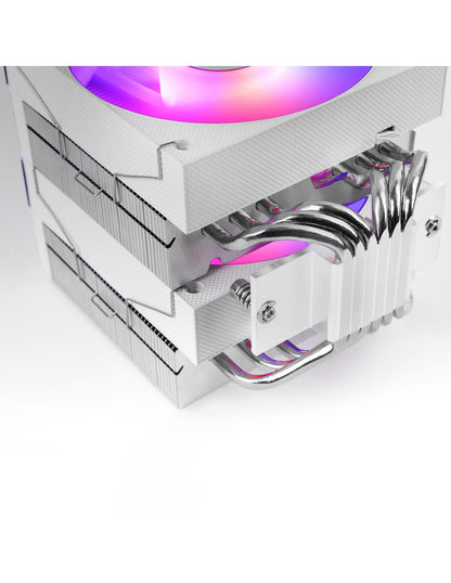 Ventilador CPU Mars Gaming ARGB 2x120m Blanco(MCPUX26W)