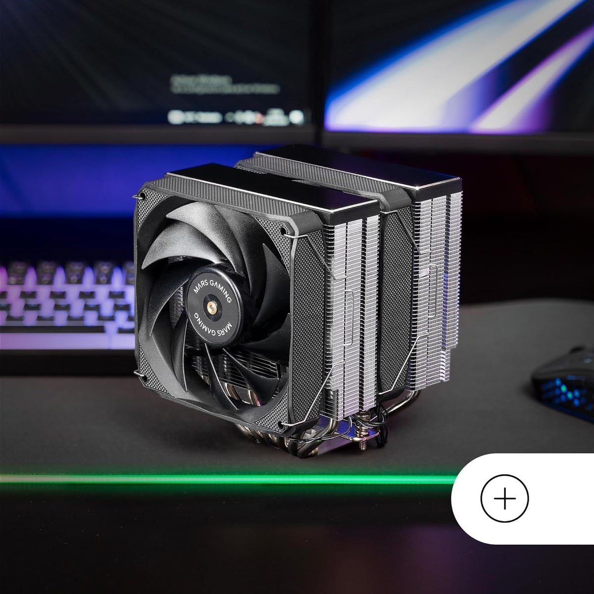 Ventilador Mars Gaming ARGB PWM 2x120mm Negro (MCPUXU6)