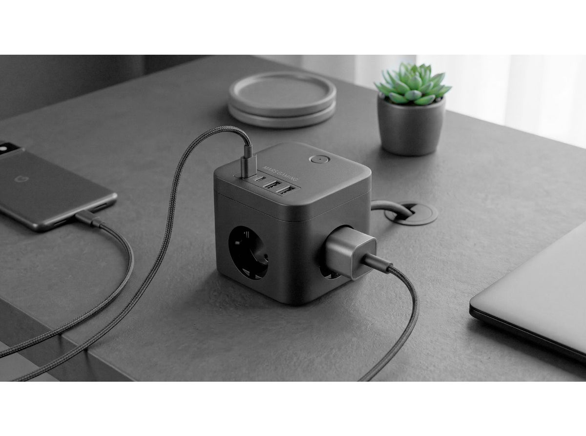 Cargador Mars Gaming 3xSchuko 2USB-A 2USB-C (MDCUBE35)