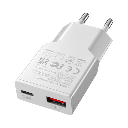Cargador Pared Mars Gaming 30W USB-A/C Blanco(MDGAN30W)