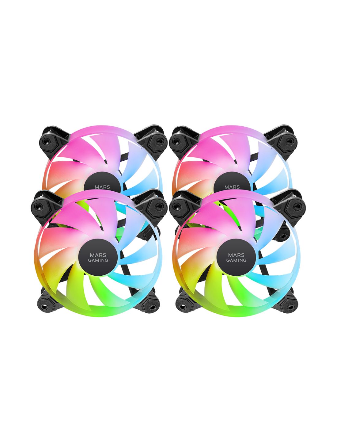 Ventilador Mars Gaming 4x120mm ARGB Blanco (MF4AW)