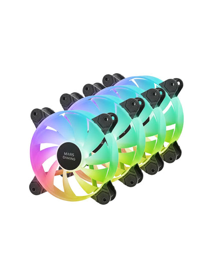 Ventilador Mars Gaming 4x120mm ARGB Blanco (MF4AW)