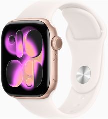 APPLE watch series 11 GPS + cellular caja de aluminio oro rosa 42mm, color de correa rosa rubor correa deportiva talla s/m